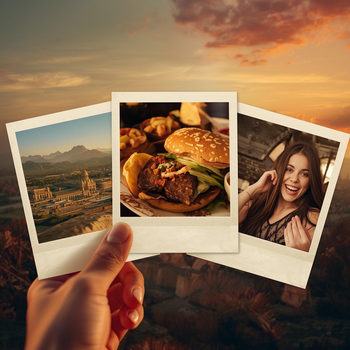 Grid of different perspectives from a shared family trip