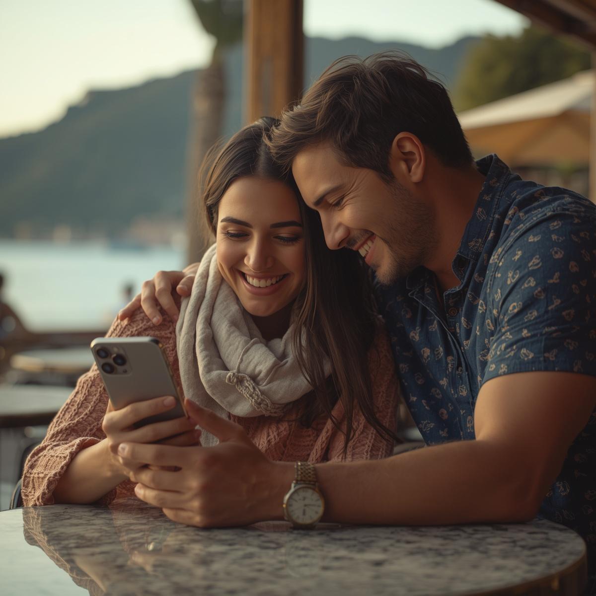 Family enjoying their shared travel video
